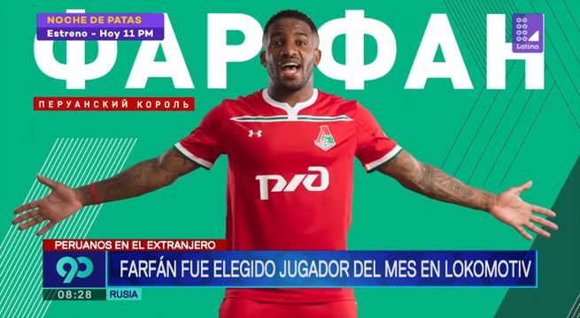Jefferson Farfán es elegido el jugador del mes en Lokomotiv