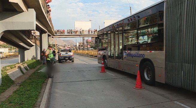 Presunto “Robacelulares” muere atropellado por bus del Metropolitano