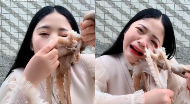 Mujer intenta comerse un pulpo vivo pero termina siendo atacada [Video]