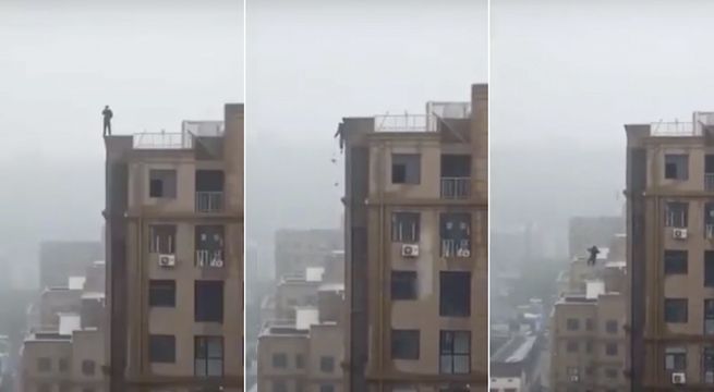 Joven cae desde lo alto de edificio al tomarse el más arriesgado de los selfies [Video]