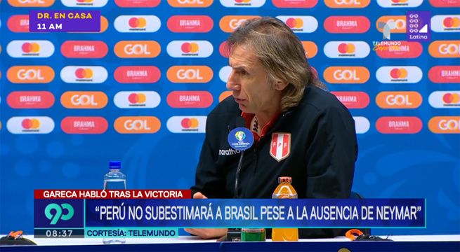 Ricardo Gareca: “Perú no subestimará a Brasil pese a la ausencia de Neymar”