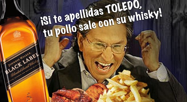 Pollería de Barranco regala whisky etiqueta negra si te apellidas Toledo