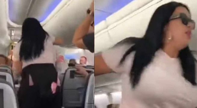 Mujer golpea a su novio en medio de avión por mirar a otras mujeres