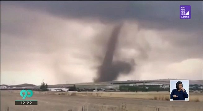Fuertes lluvias y tormenta de granizo genera alarma en Madrid, España provocando cierre de aeropuert