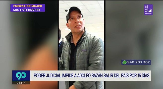 Poder Judicial ordenó impedimento de salida del país a Adolfo Bazán acusado de violación