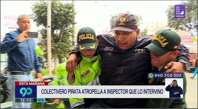 Chofer de colectivo pirata atropelló a un inspector de tránsito que lo intervino esta mañana, en Ate
