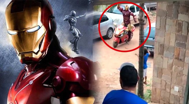Iron Man llega a fiesta infantil y queda en ridículo al sufrir accidente [VIDEO]