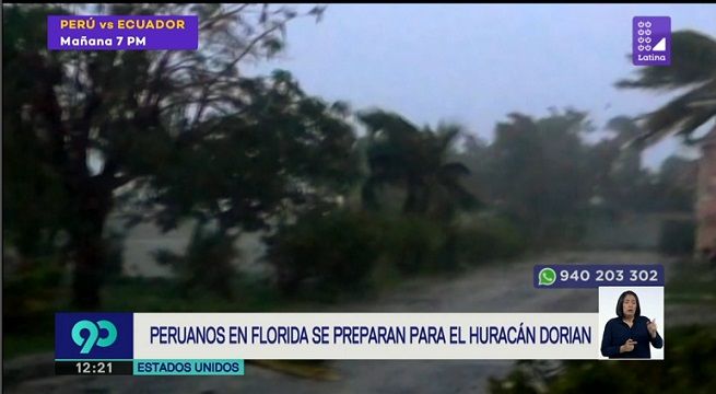 Miles de peruanos en Florida se alistan para el impacto del debilitado huracán Dorian