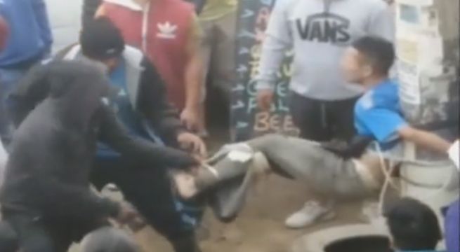 Ladrón de celulares se salva de morir quemado por vecinos de Huaycán