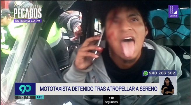 El colmo: Mototaxista ebrio atropelló a sereno que lo intervino en Ate y no contentó con eso se burl