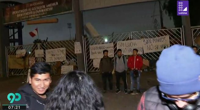 Alumnos de la Universidad San Marcos continúan tomando su ciudad universitaria por obra municipal
