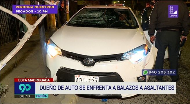 Madrugada: Vecino de Breña se enfrentó a balazos con asaltantes que intentaron robarle su auto