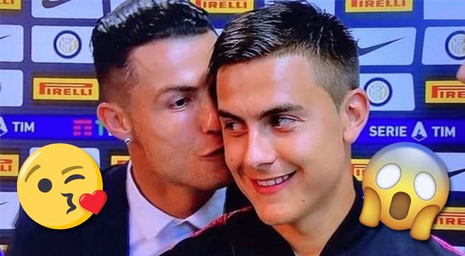 Cristiano Ronaldo sorprende a todos al darle un beso a Dybala en plena entrevista [VIDEO]