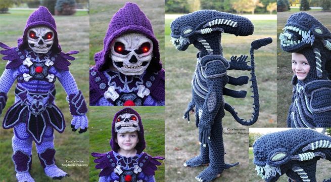 Madre tejió los disfraces de Halloween más alucinantes para sus hijos [VIDEO]