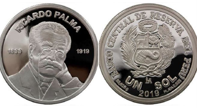 Ricardo Palma: BCR lanzó moneda alusiva al centenario de su fallecimiento