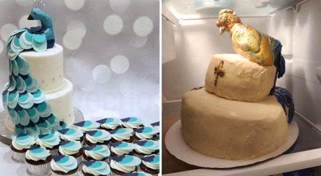 Pidió la torta soñada para su matrimonio y lo que entregaron lucía así [FOTOS]