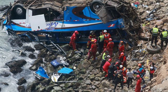 Tragedia en Pasamayo: 2 mujeres se enfrentan por cadáver de chofer de bus