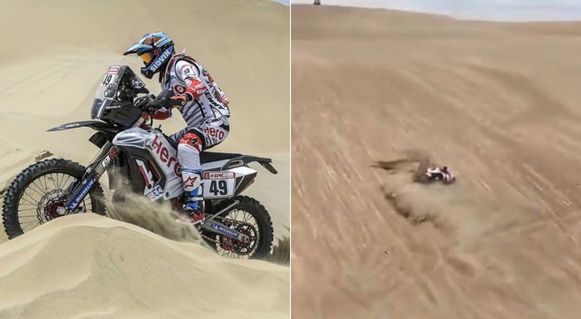 Piloto portugués sufrió aparatosa caída y tuvo que ser retirado de la competencia