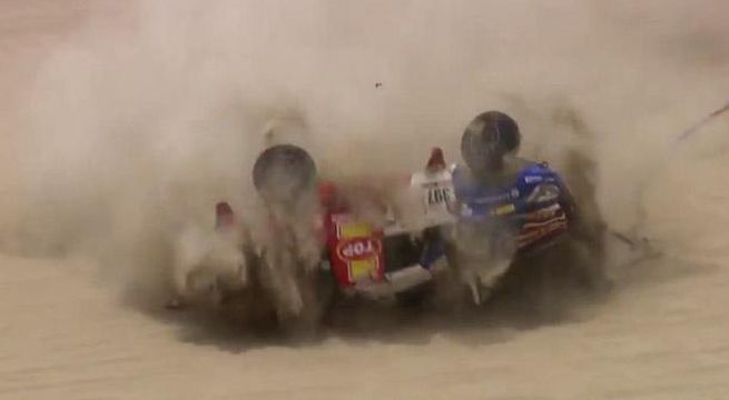 Dakar 2018: pidió asistencia para que remolquen su auto y terminó dando 10 vueltas de campana