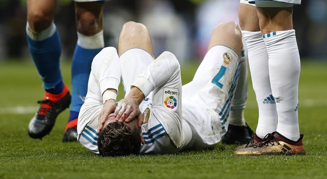 Cristiano Ronaldo terminó ensangrentado tras anotar con el Real Madrid