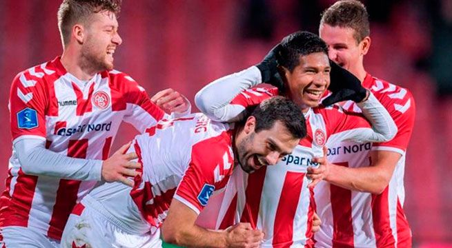 Edison Flores destacó en la goleada del Aalborg por la Superliga danesa
