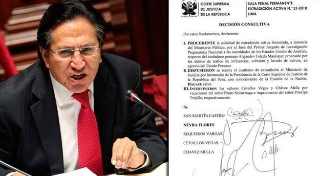 Alejandro Toledo: Este es el documento que declara procedente su extradición