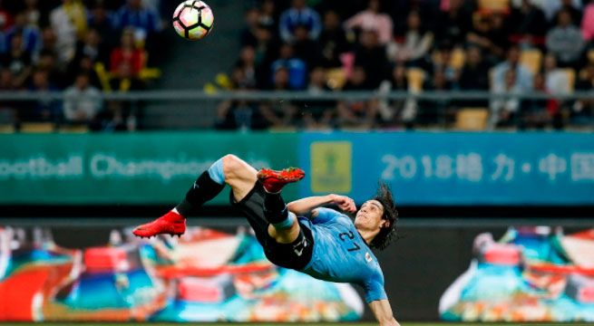 Uruguay vs. República Checa: el golazo de chalaca de Edinson Cavani