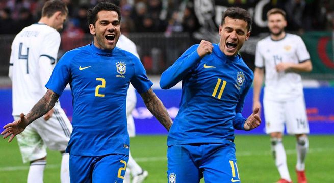 Brasil gana con autoridad 3-0 a Rusia en amistoso previo a la Copa del Mundo