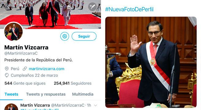 Twitter y Facebook: Martín Vizcarra actualizó su perfil tras convertirse en presidente del Perú