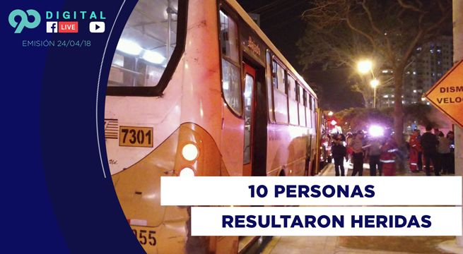 90 Digital: conmoción por incendio provocado en bus en Miraflores