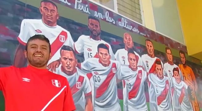 Huancayo: hincha pinta a la Selección Peruana en la fachada de su casa