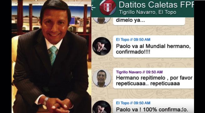 Parodian Whatsapp del 'Tigrillo' Navarro y la fuente que confirmó a Paolo Guerrero en Rusia 2018