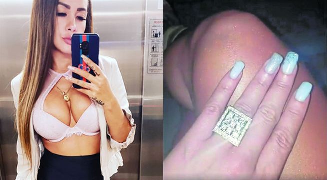 Dorita Orbegoso luce tremendo anillo de diamantes y se muestra muy enamorada