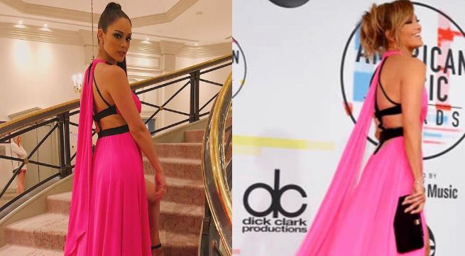 Karen Schwarz se robó las miradas al lucir un vestido similar al de Jennifer López