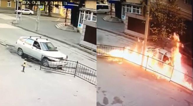 Auto se enciende en plena autopista, pero reacción de sus ocupantes sorprende a todos (Video)