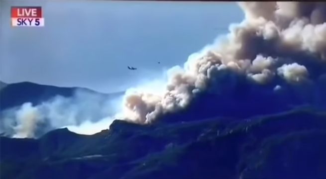Impactante: Noticiero transmitía un incendio forestal y capta a un OVNI muy cerca de la zona