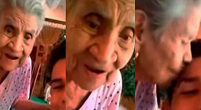 Abuelita conmueve a las redes sociales al verse por primera vez en un celular (Video)