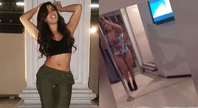 Yahaira Plasencia quiso hacer el 'baile del tubo', pero por poco y termina cayendo al piso