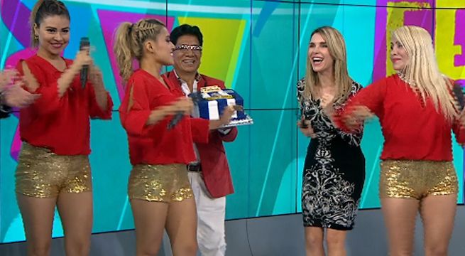 Juliana Oxenford festejó su cumpleaños bailando y cantando con Pintura Roja [VIDEO]