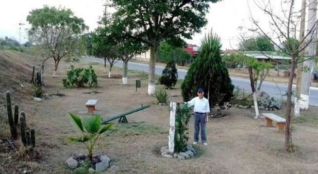 Jubilado de 83 años limpió basural y lo convirtió en parque