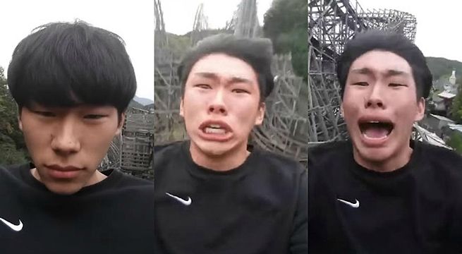 'Valiente' se sube a montaña rusa pero su reacción lo deja en ridículo (Video)
