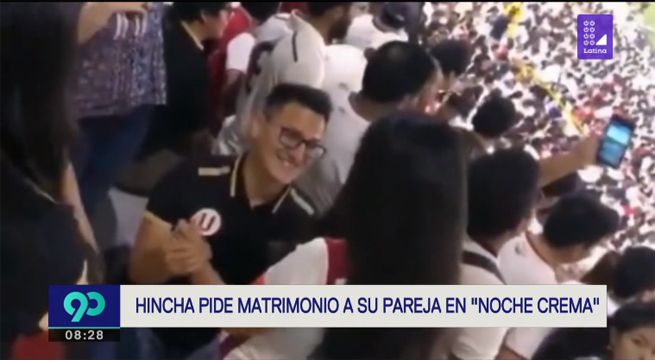 Hincha pidió matrimonio a su pareja en el marco de la 'Noche Crema'