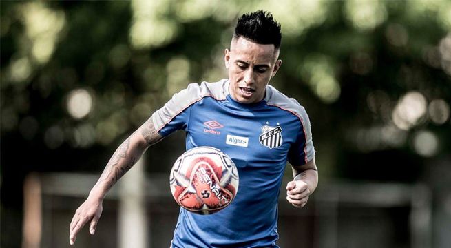 Christian Cueva entrenó por primera vez con el Santos de Brasil