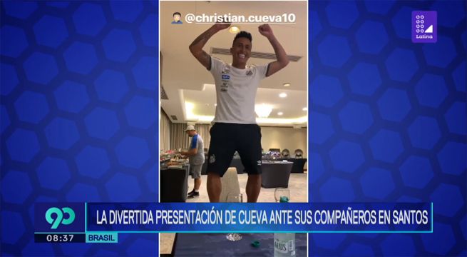 Así fue la divertida presentación de Christian Cueva ante sus compañeros del Santos