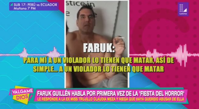 Faruk Guillén habla por primera vez de la ‘Fiesta del horror’