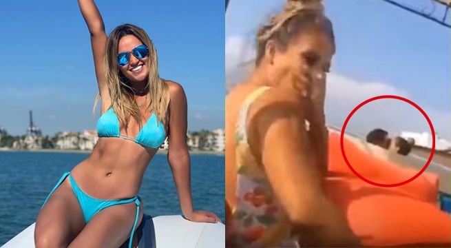 Angie Arizaga es ampayada besando a misterioso galán en semana santa