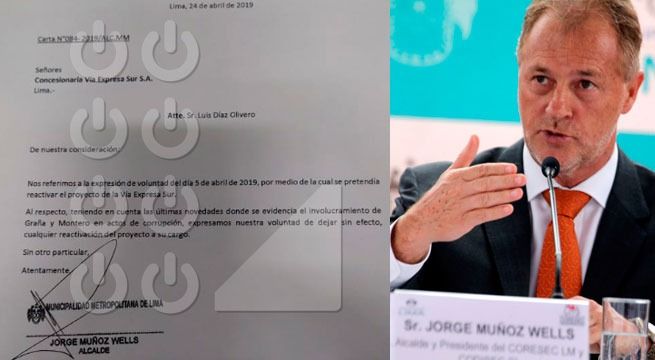 Jorge Muñoz anuló la reactivación de la obra Vía Expresa Sur con el grupo Graña y Montero