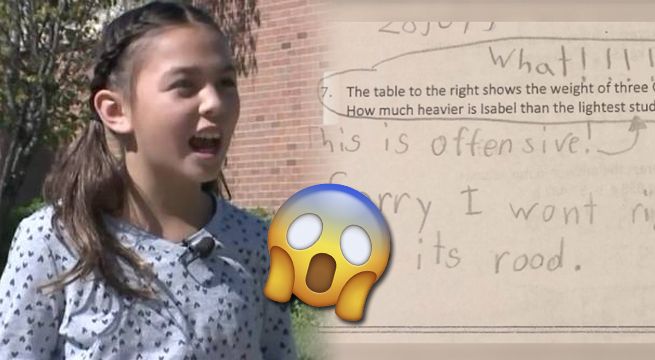 Niña se niega a resolver un problema matemático por ser ofensivo para las mujeres [FOTO]