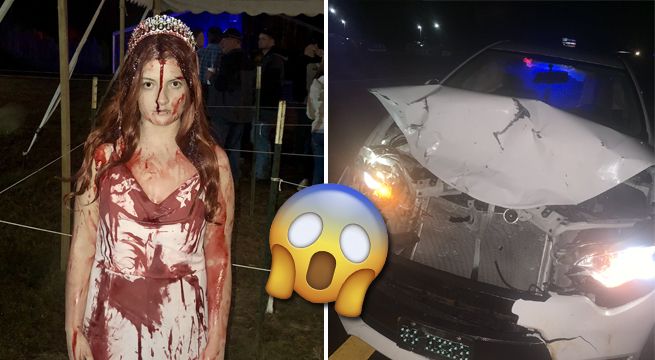 Se disfrazó utilizando sangre falsa, tuvo un accidente y todos pensaron que estaba muerta [FOTOS]