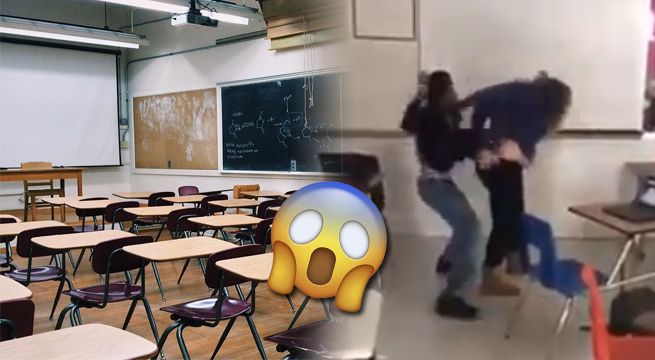 Una profesora y su alumno terminan agarrándose a golpes dentro del aula de clases [VIDEO]